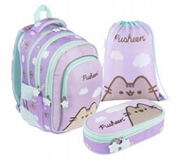Rucksack+FedermäPpchen+Tasche, 3-Teiliges Set, Pusheen Violet, St. Majewski