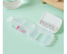3 Tier Transparent Pill Case 8 Compartments Portable Medicine Storage Box Daiso