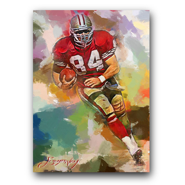 Brent Jones Art Card Limited 14/50 Edward Vela Signed (San Francisco 49ers)