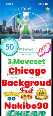 Pokemon Shiny Mewtwo Chicago Background Lv50 3Skill TRA-DE Go Go Fest 2026 