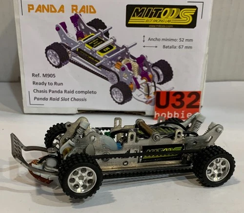 SLOT CAR MITOOS M905 CHASSIS PANDA RAID RTR WITH BATTLE 67 mm