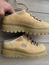 VTG Women's Skechers Jammers Interlude Y2K Tan Leather Chunky Platform, Size 7.5