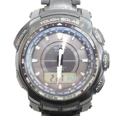 Casio PRW-5100YT Pro Trek Ana Digi Black Dial Stainless Steel Men Solar Watch