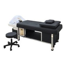 Head Spa Bed Shampoo Bed with water flow,Shampoo Backwash Unit Black with stool