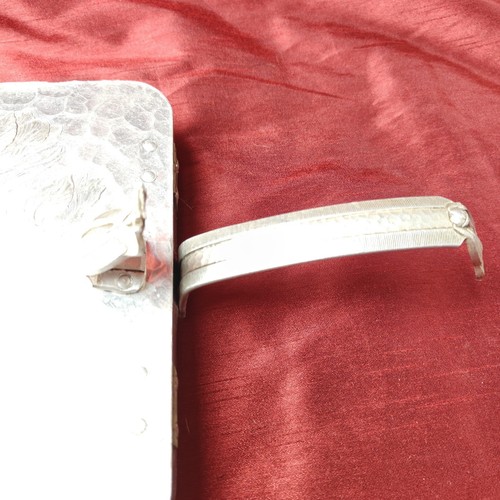 Vtg Hand Wrought Aluminum Creations by Rodney Kent 427 SILENT BUTLER Floral MCM - Picture 3 of 13