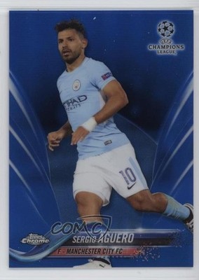 2017 Topps Chrome UEFA Champions League Blue Refractor 10/150 Sergio Aguero s6t