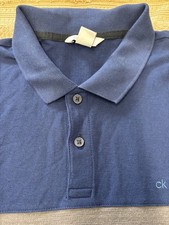 Calvin Klein Polo Shirt Men's Short Sleeve BLUE/GRAY/BLACK,MEDIUM NWOT