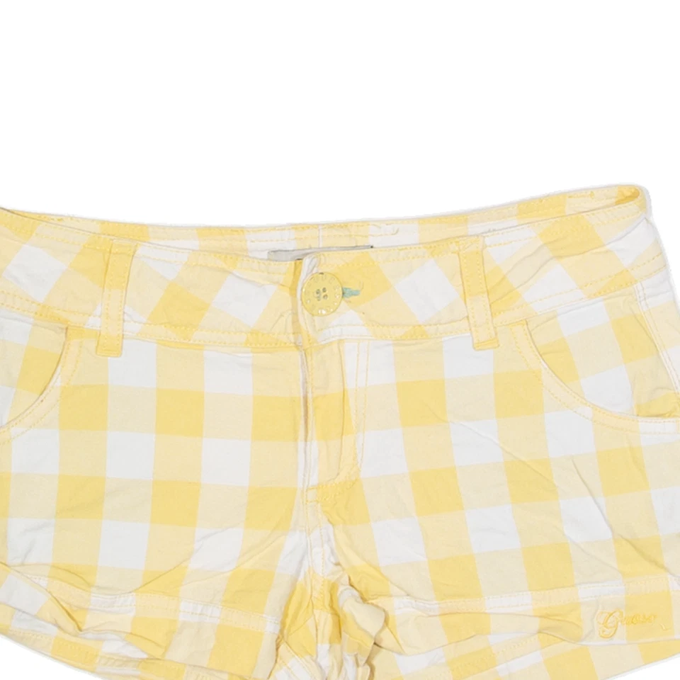 Pantalones cortos informales para mujer GUESS amarillos a cuadros S W28 Foto 2 de 4