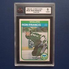 1982-83 O-Pee-Chee Ron Francis #123 Hartford Whalers**KSA NMM 8** Rookie Card. rookie card picture