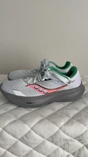 Saucony Womens Ride 16 S10830-05 Size 8 White Green Pink Running Shoes Pwrrun