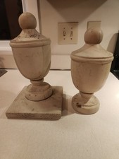 pair of vintage newel post caps - 11" × 5" Virginia farmhouse salvage