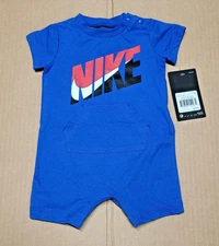 New Nike Unisex Boys Girls Baby Romper Infant Toddler Game Royal Blue 6 Months