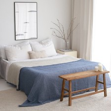 Lightweight Summer Muslin Bedspread Set with Pillow, Soft Adult Bedding