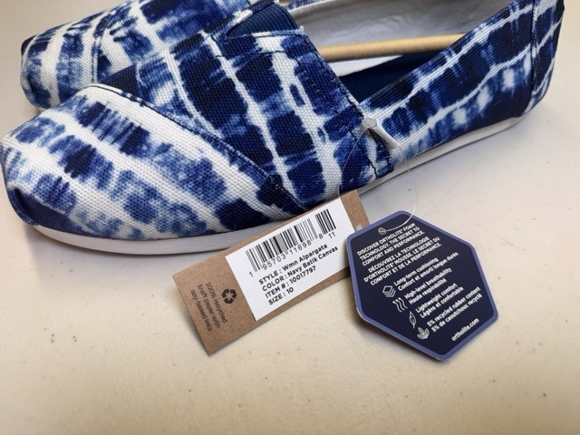 TOMS Alpargata Blue White Slip On Shoes UK 8 EU 42 Canvas Casual image 8