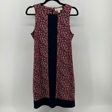 Michael Michael Kors Floral Colorblock Sleeveless Sheath Dress Navy Med Spring