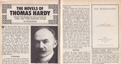 THOMAS HARDY : THE NOVELS OF A WESSEX MASTER. BY KEVIN NUDD. THIS IS AN ORIGINAL