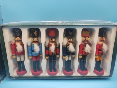 Kurt S. Adler Set of 6 Wood Nutcracker Christmas Ornaments Sealed Box 4 3/4'' H
