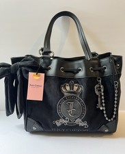 Juicy Couture Classic Juicy Lover Daydreamer Tote Key Bow Liquorice Black New