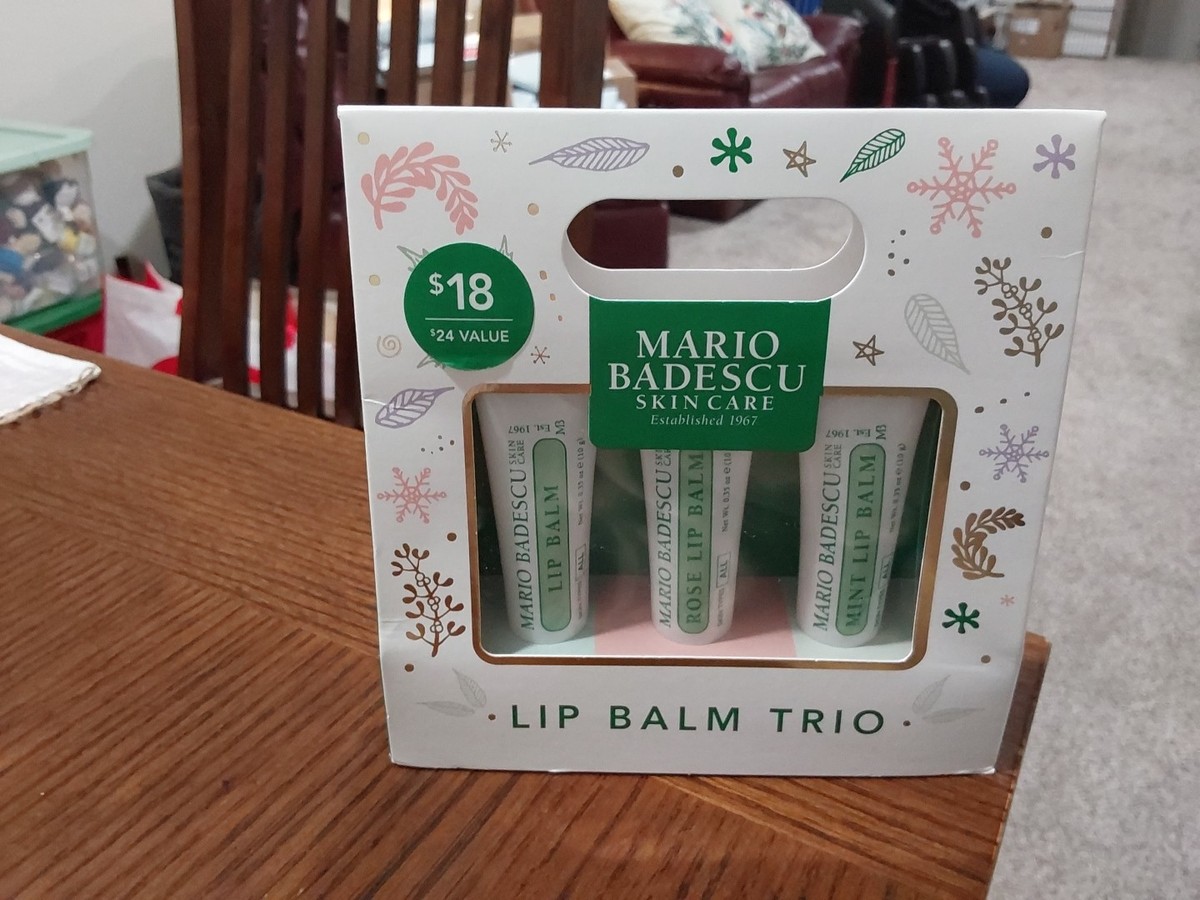 Mario Badescu Lip Balm for Dry Cracked Lips, Trio Mint, Rose, and
