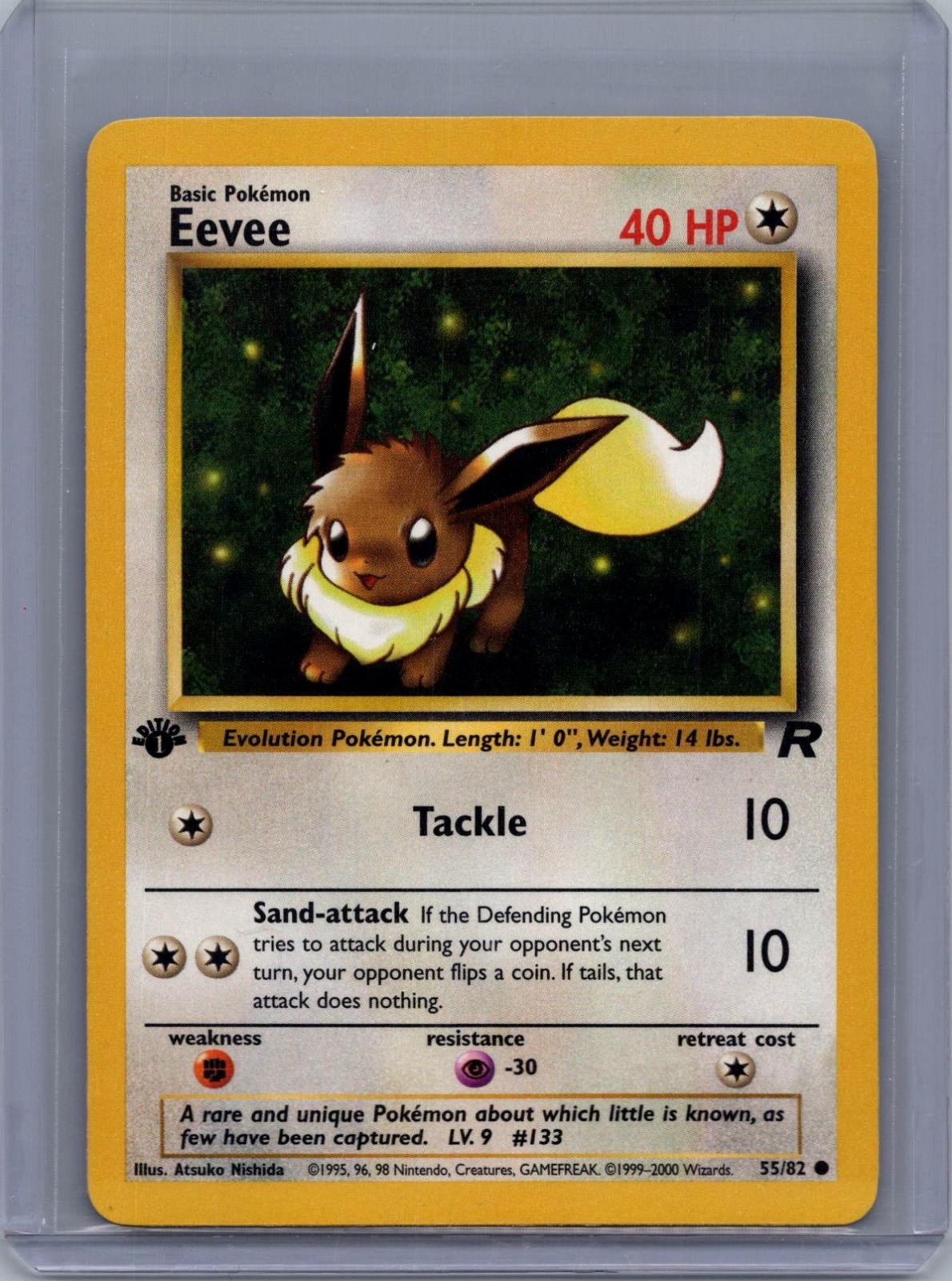 POKEMON EEVEE 55/82 TEAM ROCKET 1ST EDITION NM