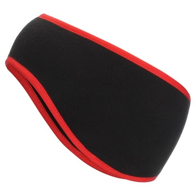 Bandeau pour Ear Warmer, Bandeau d'Hiver Élastique pour Running, Noir avec Rouge - Photo 1/4