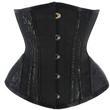 26 cm Short Torso 5 Buttons Vintage 14 Steel Boned Underbust Corset Women 8131