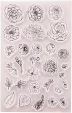 DIY Peony Flowers Leaves Clear Stamps for Card Making or Journaling, Mother'S Da