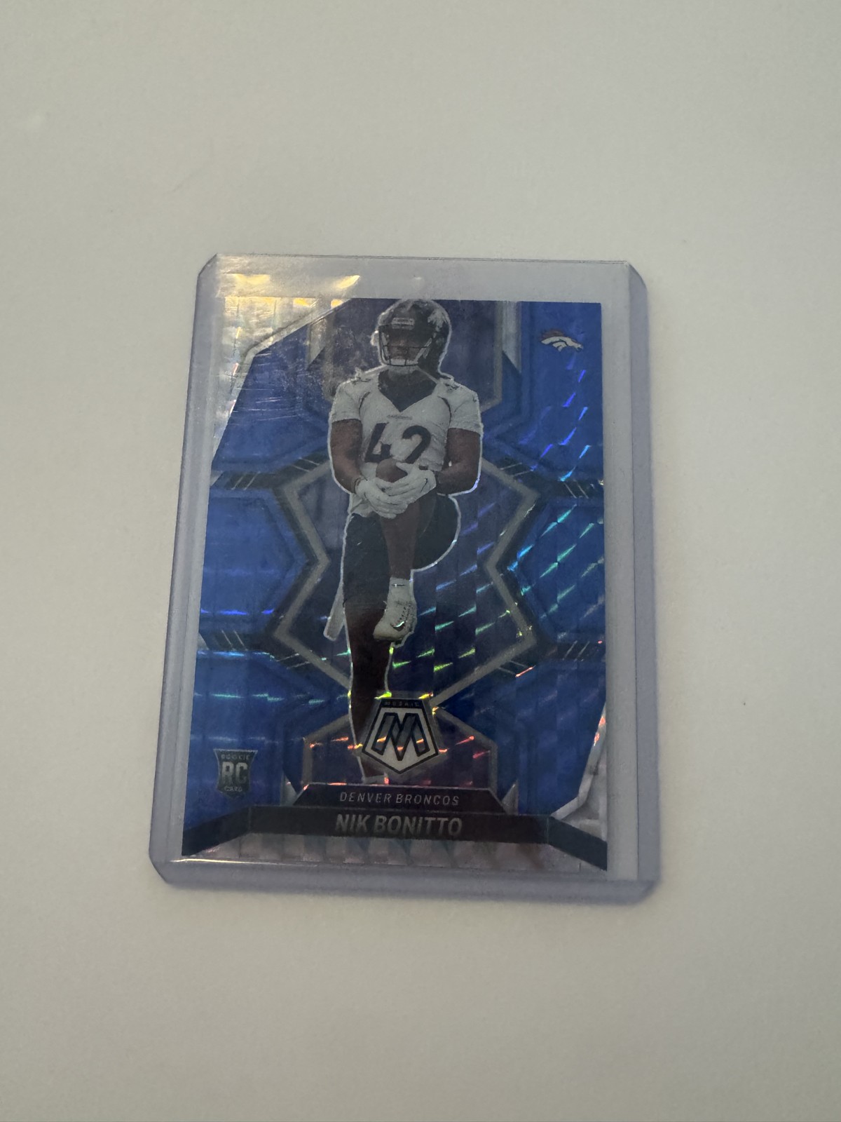 2022 Panini Mosaic - Rookies Nik Bonitto #396 Blue Mosaic Prizm /99 (RC)