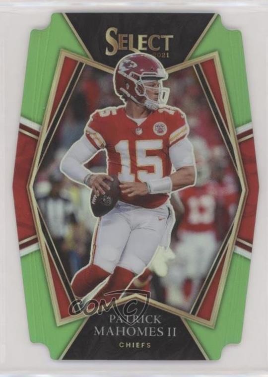 2021 Select Premier Level Neon Green Prizm Die-Cut /349 Patrick Mahomes II 0c3
