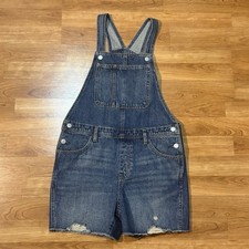 Old Navy Girls' Denim Shortalls Size XL 14-16 Adjustable Straps overall shorts