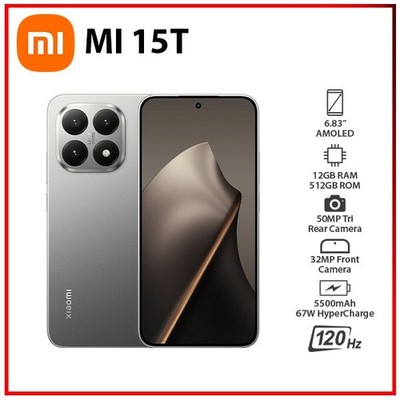 (New) Xiaomi 15T 5G 12GB+512GB GREY Dual SIM Unlocked Android Mobile Phone