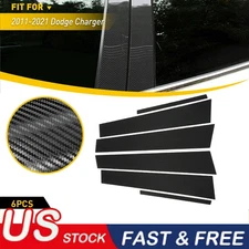 5D Carbon Fiber Window Pillar Decor Trim Cover Decal For Dodge Charger 2011-2021