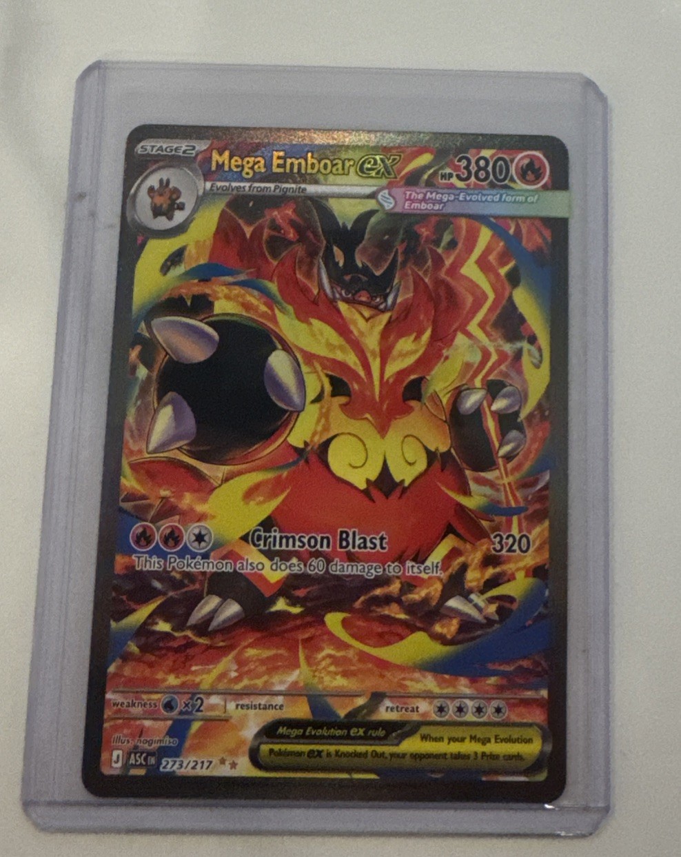 Mega Emboar ex 273/217 Me: Ascended Heroes Holo