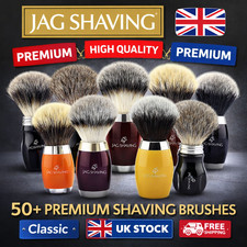 Jag Men Traditional Natural Bristle Shaving Brush Brass Handle Barber Hair Beard