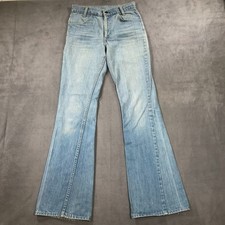 Vintage 70s Levi's Bell Bottom Flare Jeans Men's 28x33 Orange Tab 746 USA
