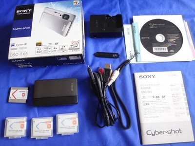SONY Cyber-shot DSC-TX5 Black With 4 Batteries With Battery & Charger From Japan