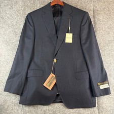 Jack Victor Suit Mens Pinstripe Wool 42R 40W Venice Collection Made in Canada
