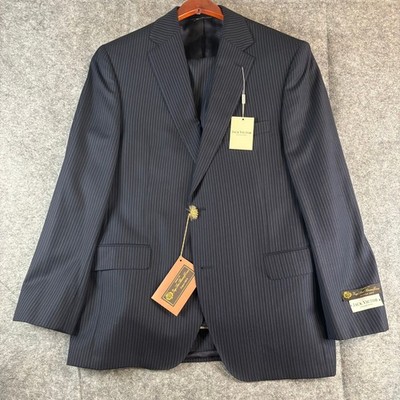 Jack Victor Suit Mens Pinstripe Wool 42R 40W Venice Collection Made in Canada