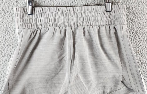 Adidas Pacer Training 3-Stripes Woven High Shorts Women's S 3" Grey Pullon - Picture 4 of 13