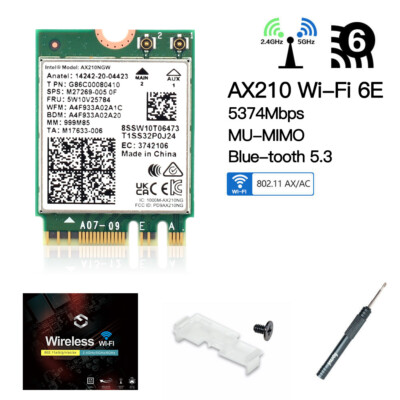 Intel Wi-Fi 6E AX210NGW  M.2 Wireless Network Card Tri-band 5400M Bluetooth 5.3