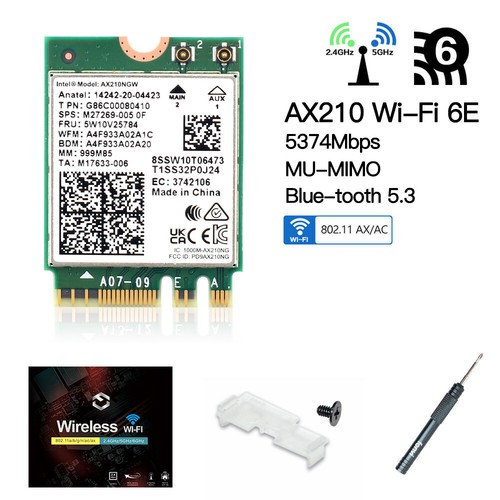 WiFi 6E M.2 Wireless Card Intel AX210NGW - NGFF Bluetooth,Bulk for Shopify Store - Picture 2 of 10