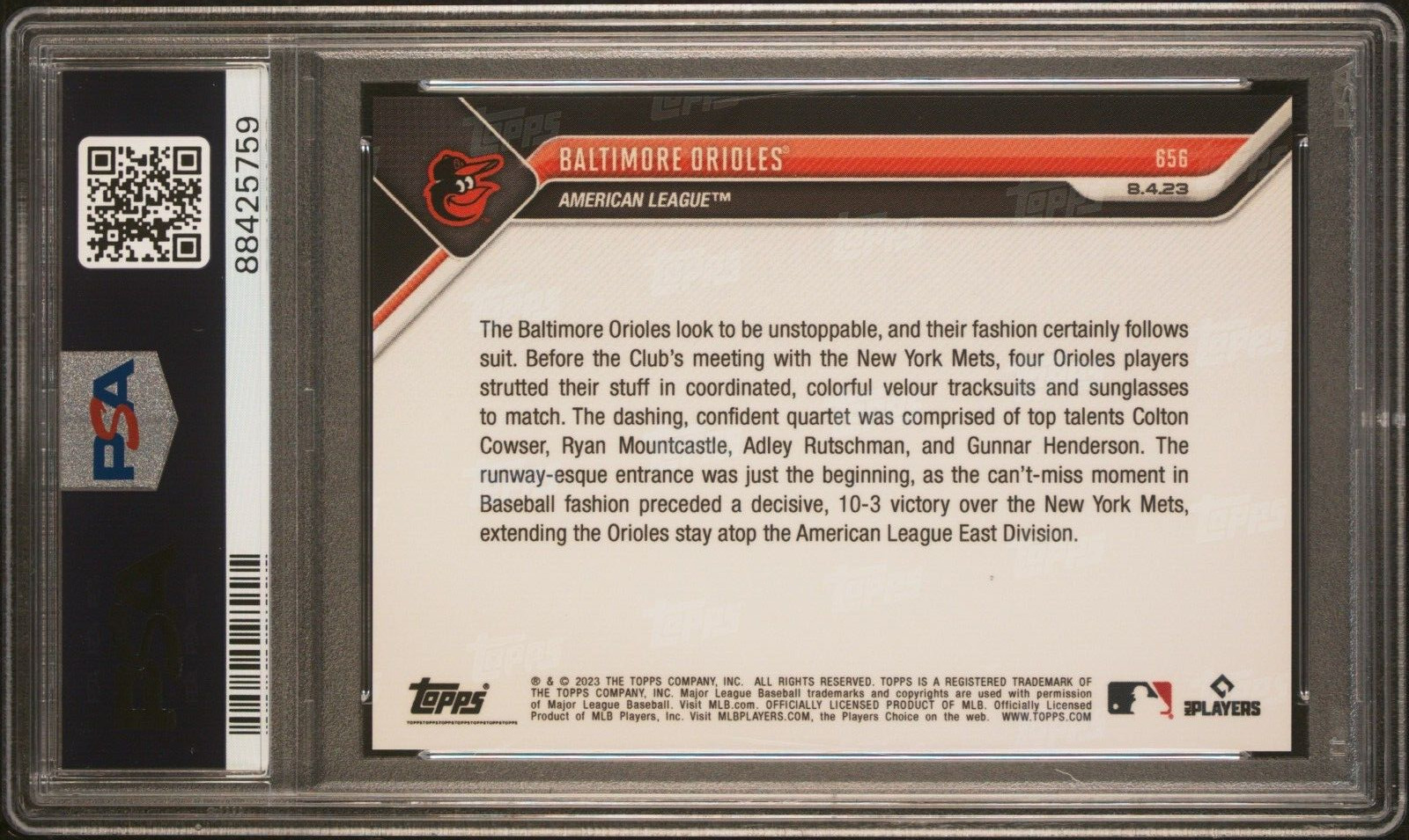2023 TOPPS NOW #656 GUNNAR HENDERSON ADLEY RUTSCHMAN * PSA 10 * ORIOLES RC *QTY* view 2