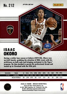 2020 Mosaic Isaac Okoro RC Red Wave #212 Rookie | eBay