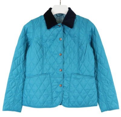 Barbour Summer Liddesdale Jacket Womens UK 12 Quilted Snap Buttons Polo Collar