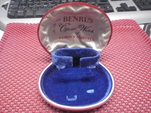 Vintage Men Lady Benrus Official Airline Embraceable Clamshell Wristwatch Case