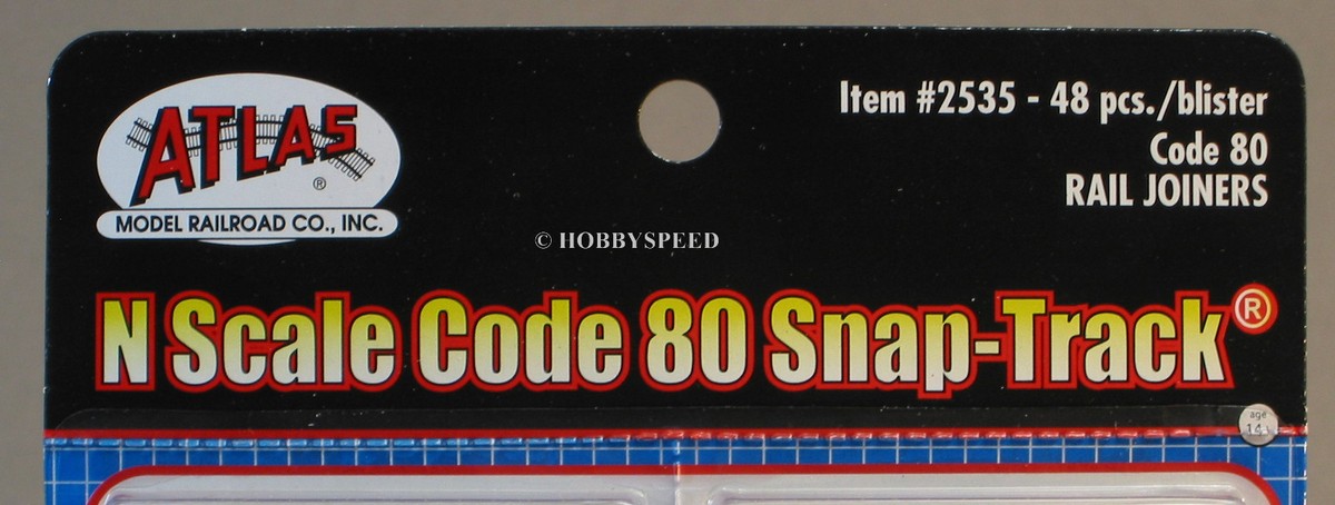 Atlas: #2535 METAL RAIL JOINERS (48) HO-CODE 80 N scale, N/SILVER Atlas: #2535 METAL RAIL JOINERS (48) HO-CODE 80 N scale, N/SILVER
