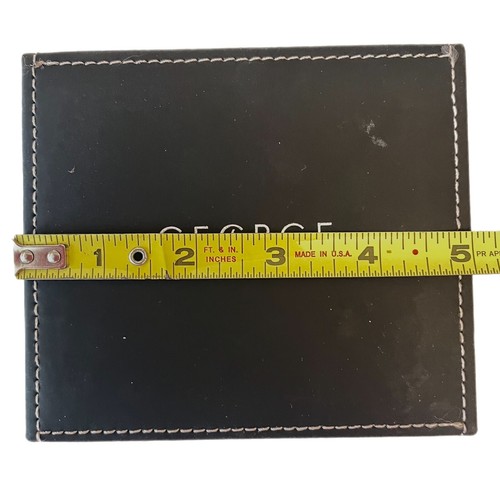 EMPTY Box of a ‘GEORGE’ wallet Black Leather White Stitching EMPTY BOX See Pics - Picture 5 of 5