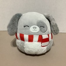 Squishmallow IVY grey dog 7-8" Winter Plush AUTHENTIC Kellytoy Christmas Holiday