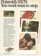 POLAROID SX 70 macchina fotografica Pubblicità 1 pagina 1975 14c