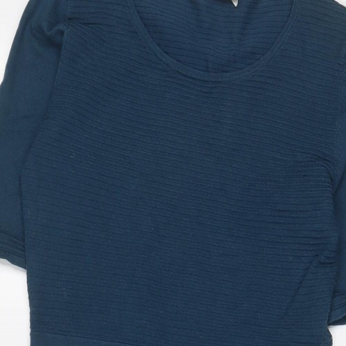 Oasis Womens Blue Cotton A-Line Size M Crew Neck Pullover - Picture 3 of 10